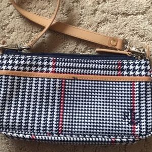 RALPH LAUREN blue and white handbag